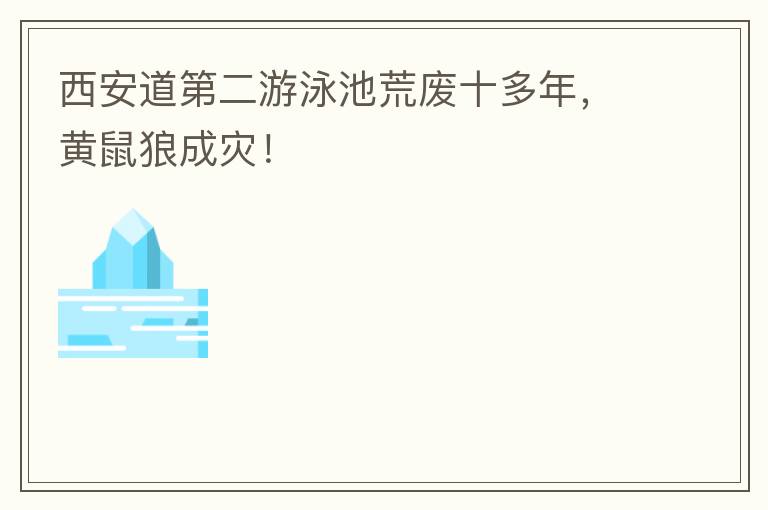 西安道第二游泳池荒廢十多年，黃鼠狼成災(zāi)！