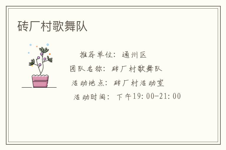 磚廠村歌舞隊(duì)