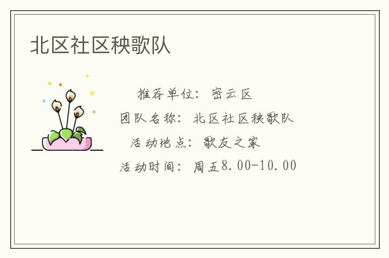 北區(qū)社區(qū)秧歌隊(duì)