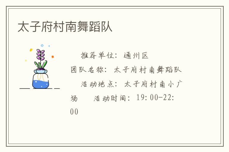 太子府村南舞蹈隊