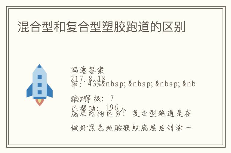 混合型和復合型塑膠跑道的區(qū)別