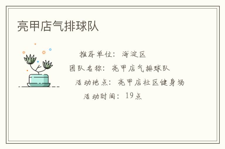 亮甲店氣排球隊(duì)