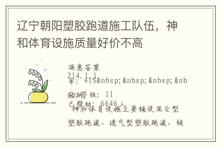 遼寧朝陽塑膠跑道施工隊伍，神和體育設施質量好價不高