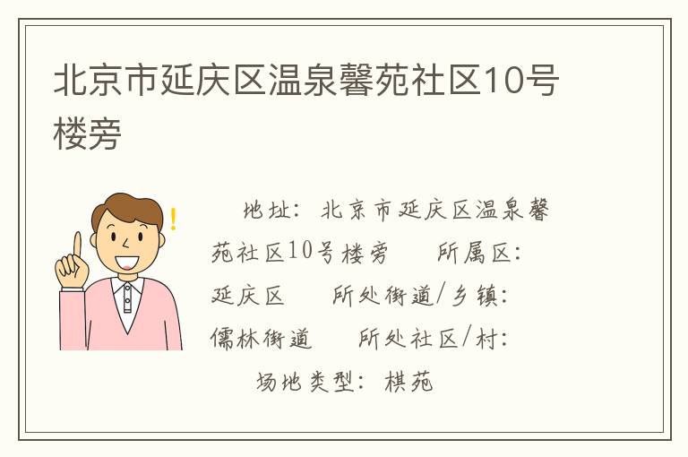 北京市延慶區(qū)溫泉馨苑社區(qū)10號樓旁