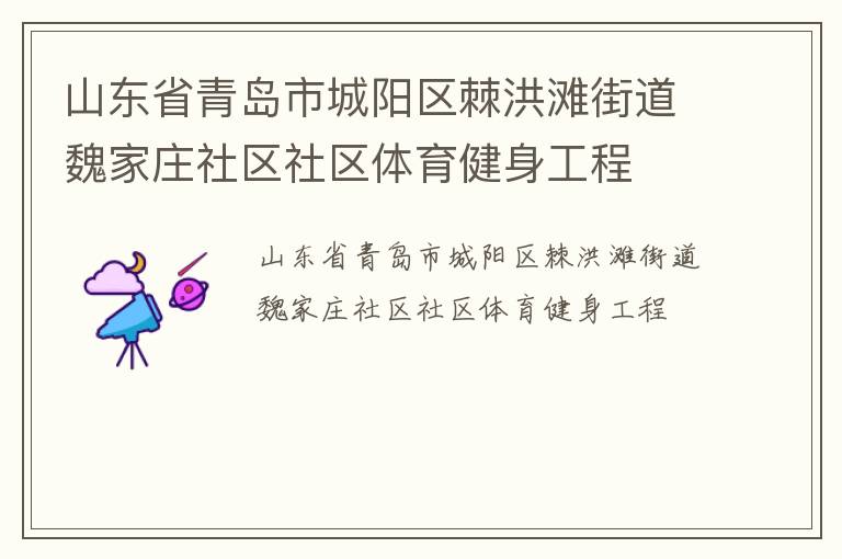山東省青島市城陽(yáng)區(qū)棘洪灘街道魏家莊社區(qū)社區(qū)體育健身工程