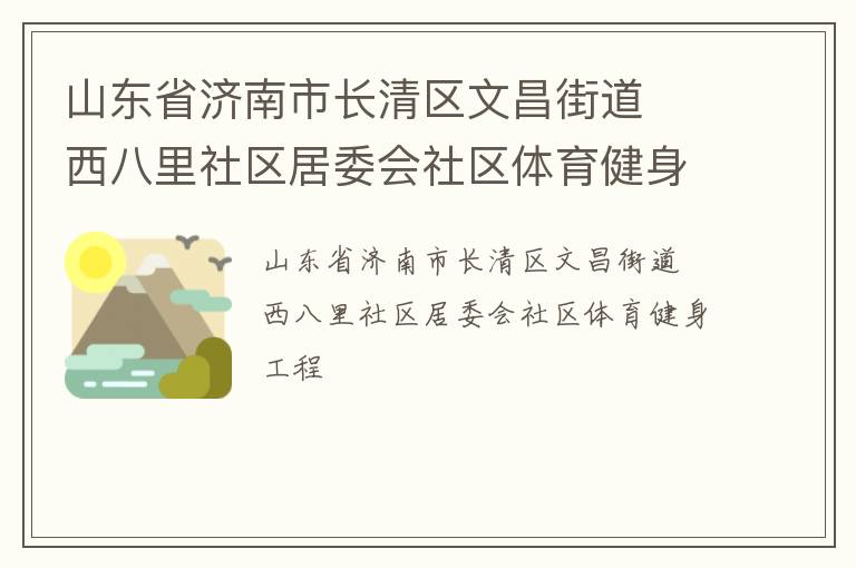山東省濟南市長清區(qū)文昌街道  西八里社區(qū)居委會社區(qū)體育健身工程