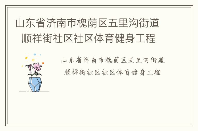 山東省濟南市槐蔭區(qū)五里溝街道  順祥街社區(qū)社區(qū)體育健身工程