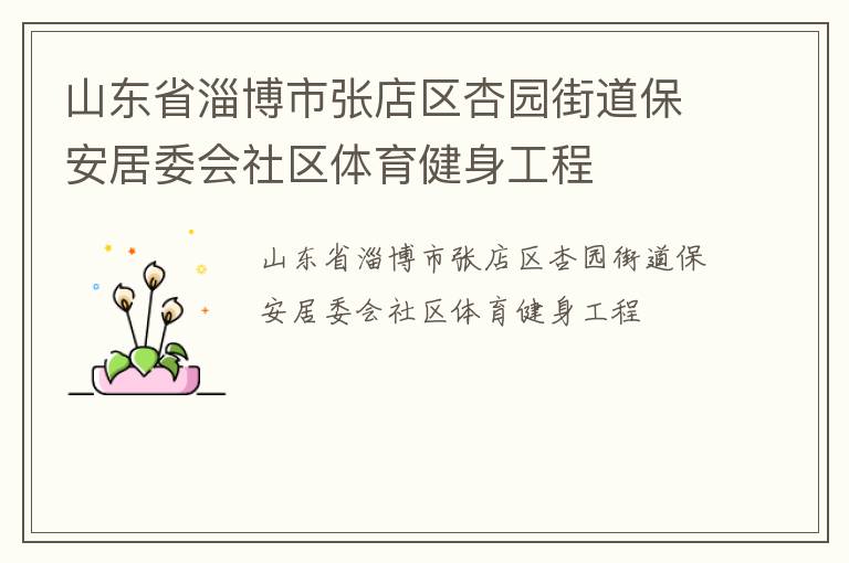 山東省淄博市張店區(qū)杏園街道保安居委會社區(qū)體育健身工程