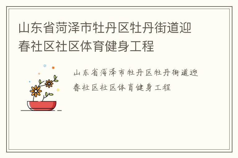 山東省菏澤市牡丹區(qū)牡丹街道迎春社區(qū)社區(qū)體育健身工程