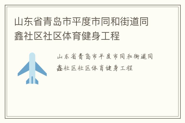 山東省青島市平度市同和街道同鑫社區(qū)社區(qū)體育健身工程
