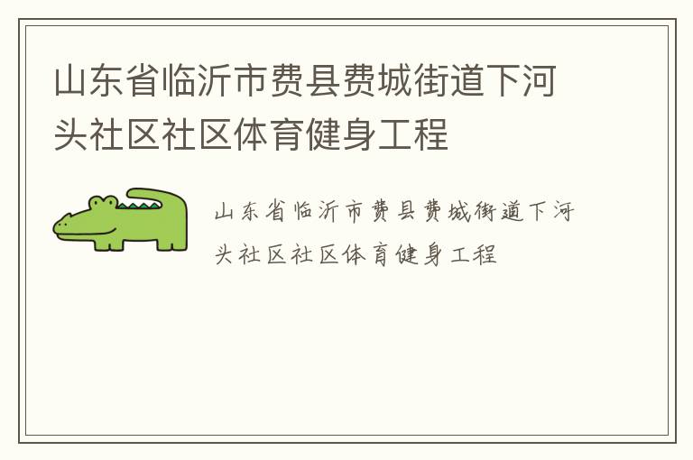 山東省臨沂市費縣費城街道下河頭社區(qū)社區(qū)體育健身工程