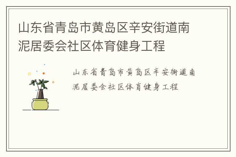 山東省青島市黃島區(qū)辛安街道南泥居委會(huì)社區(qū)體育健身工程