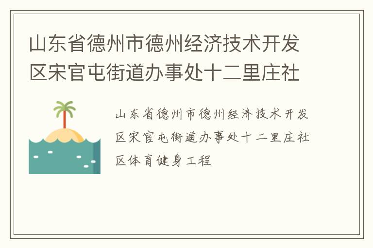 山東省德州市德州經濟技術開發(fā)區(qū)宋官屯街道辦事處十二里莊社區(qū)體育健身工程