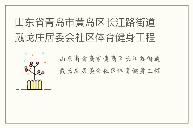 山東省青島市黃島區(qū)長江路街道戴戈莊居委會社區(qū)體育健身工程