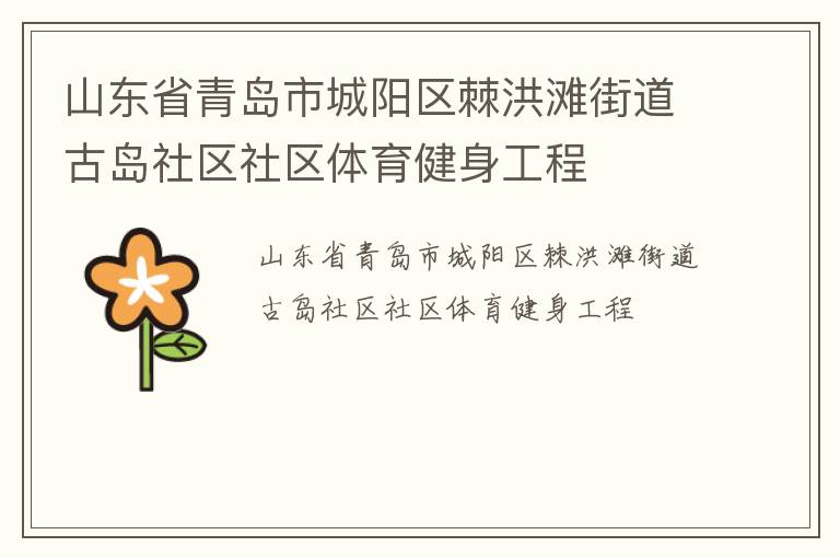 山東省青島市城陽(yáng)區(qū)棘洪灘街道古島社區(qū)社區(qū)體育健身工程