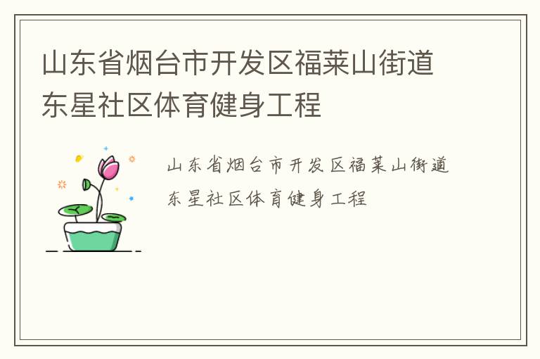 山東省煙臺市開發(fā)區(qū)福萊山街道東星社區(qū)體育健身工程