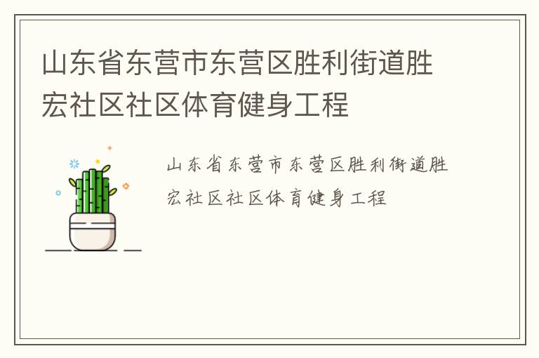 山東省東營市東營區(qū)勝利街道勝宏社區(qū)社區(qū)體育健身工程