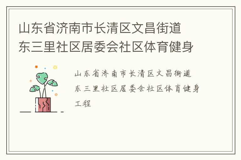 山東省濟南市長清區(qū)文昌街道  東三里社區(qū)居委會社區(qū)體育健身工程