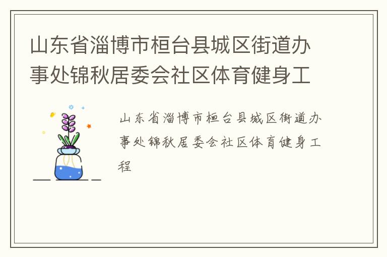 山東省淄博市桓臺縣城區(qū)街道辦事處錦秋居委會社區(qū)體育健身工程