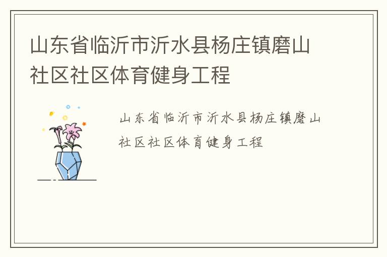 山東省臨沂市沂水縣楊莊鎮(zhèn)磨山社區(qū)社區(qū)體育健身工程