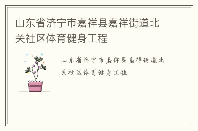 山東省濟(jì)寧市嘉祥縣嘉祥街道北關(guān)社區(qū)體育健身工程