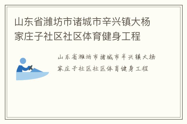 山東省濰坊市諸城市辛興鎮(zhèn)大楊家莊子社區(qū)社區(qū)體育健身工程