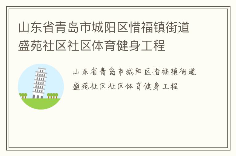 山東省青島市城陽(yáng)區(qū)惜福鎮(zhèn)街道盛苑社區(qū)社區(qū)體育健身工程