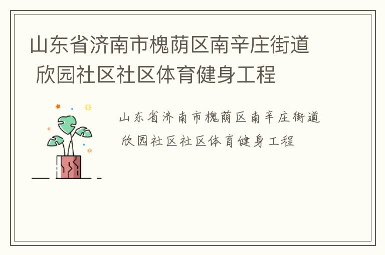 山東省濟南市槐蔭區(qū)南辛莊街道 欣園社區(qū)社區(qū)體育健身工程