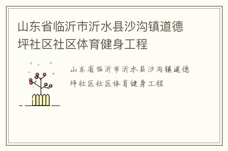 山東省臨沂市沂水縣沙溝鎮(zhèn)道德坪社區(qū)社區(qū)體育健身工程