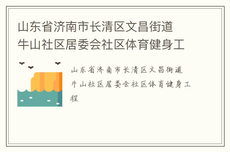 山東省濟南市長清區(qū)文昌街道  牛山社區(qū)居委會社區(qū)體育健身工程