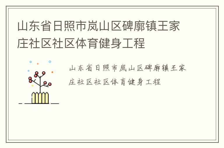 山東省日照市嵐山區(qū)碑廓鎮(zhèn)王家莊社區(qū)社區(qū)體育健身工程