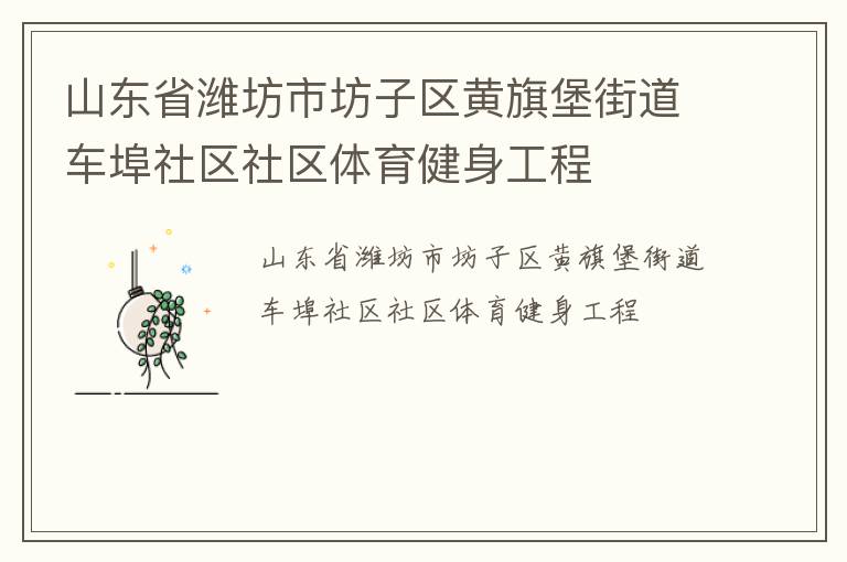 山東省濰坊市坊子區(qū)黃旗堡街道車埠社區(qū)社區(qū)體育健身工程