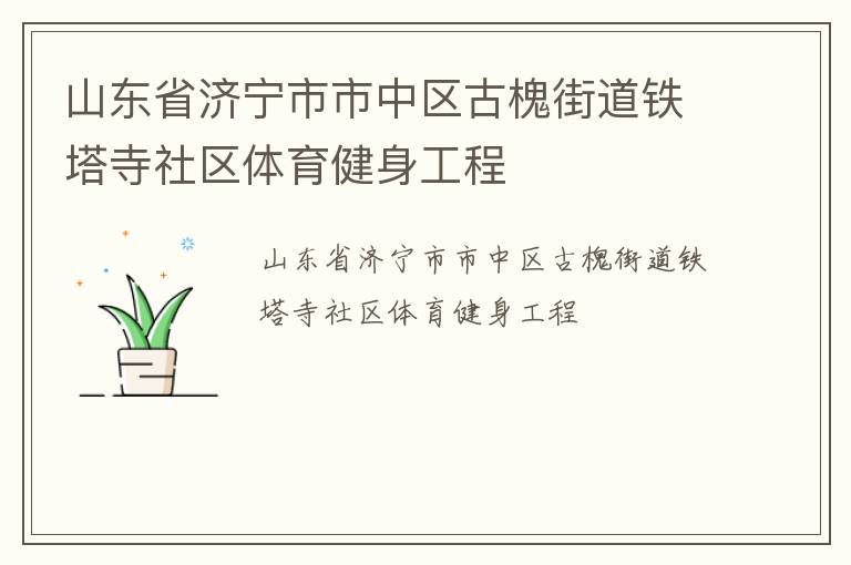 山東省濟寧市市中區(qū)古槐街道鐵塔寺社區(qū)體育健身工程