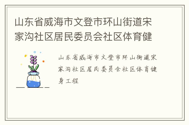 山東省威海市文登市環(huán)山街道宋家溝社區(qū)居民委員會(huì)社區(qū)體育健身工程