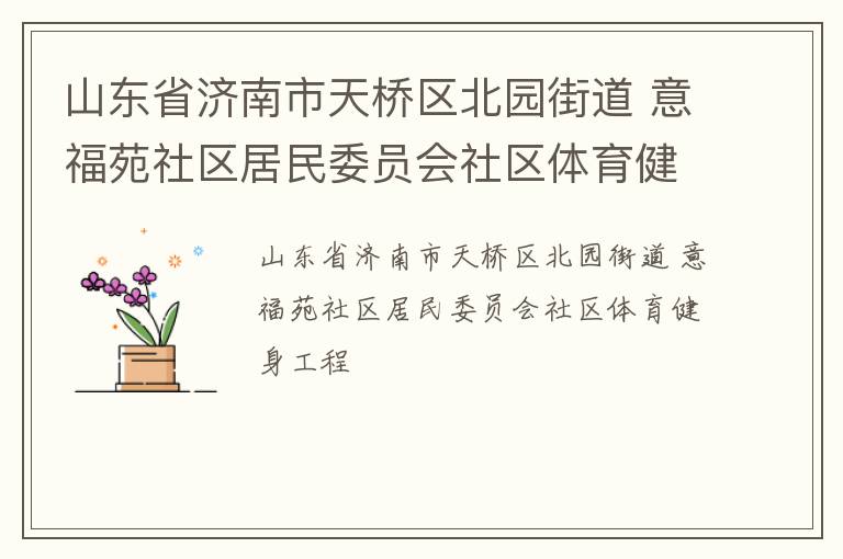 山東省濟(jì)南市天橋區(qū)北園街道 意福苑社區(qū)居民委員會社區(qū)體育健身工程