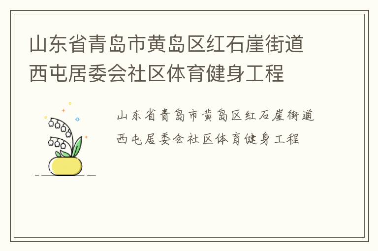 山東省青島市黃島區(qū)紅石崖街道西屯居委會(huì)社區(qū)體育健身工程