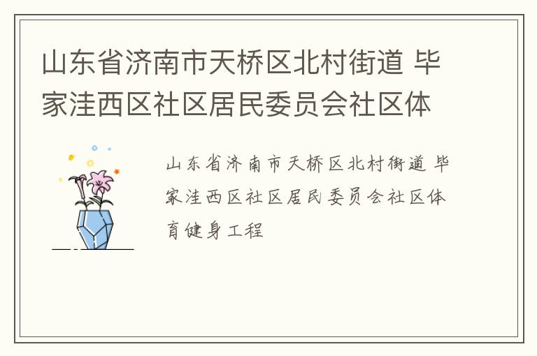 山東省濟(jì)南市天橋區(qū)北村街道 畢家洼西區(qū)社區(qū)居民委員會(huì)社區(qū)體育健身工程