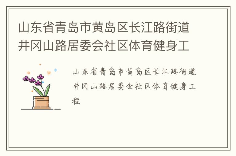 山東省青島市黃島區(qū)長江路街道井岡山路居委會(huì)社區(qū)體育健身工程