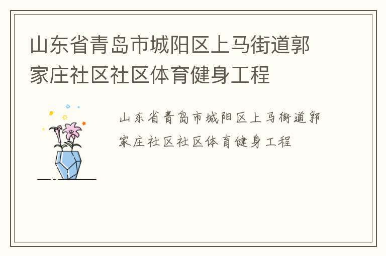 山東省青島市城陽(yáng)區(qū)上馬街道郭家莊社區(qū)社區(qū)體育健身工程