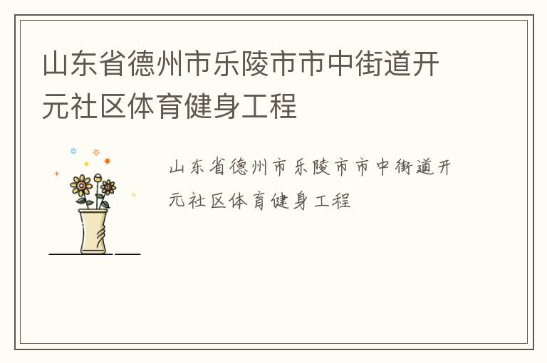 山東省德州市樂陵市市中街道開元社區(qū)體育健身工程