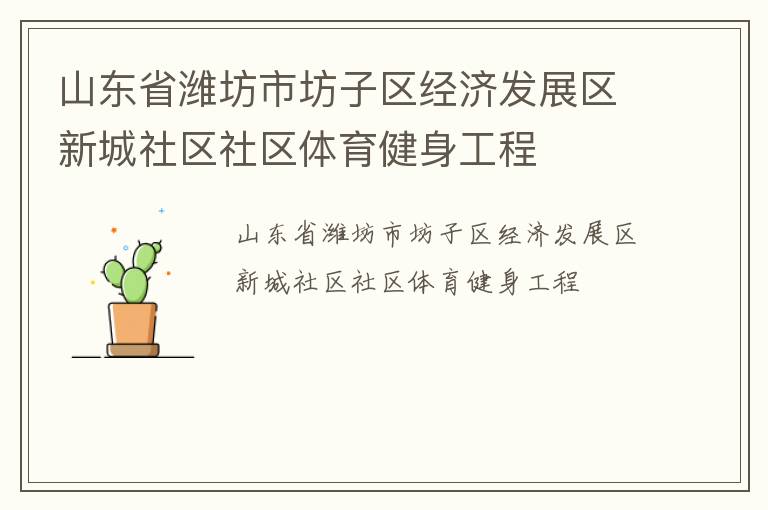 山東省濰坊市坊子區(qū)經(jīng)濟(jì)發(fā)展區(qū)新城社區(qū)社區(qū)體育健身工程