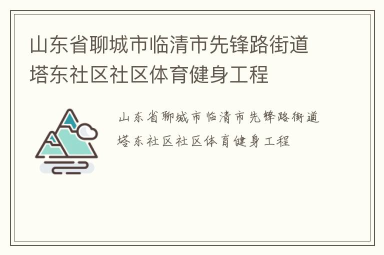山東省聊城市臨清市先鋒路街道塔東社區(qū)社區(qū)體育健身工程