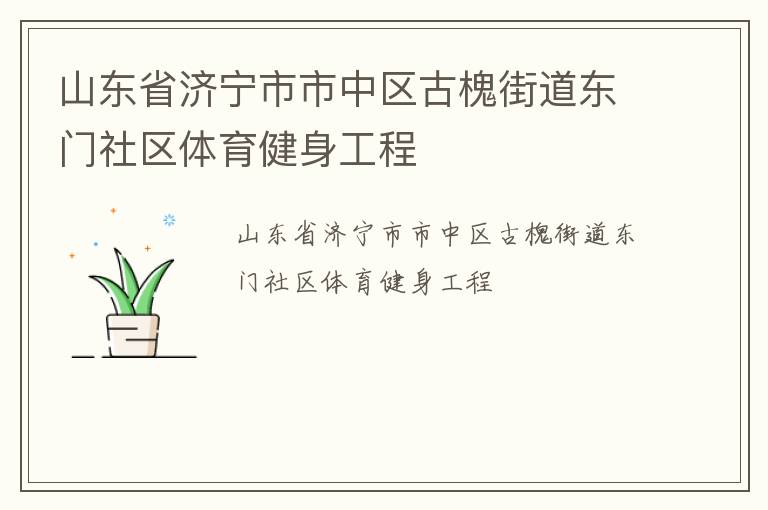 山東省濟寧市市中區(qū)古槐街道東門社區(qū)體育健身工程