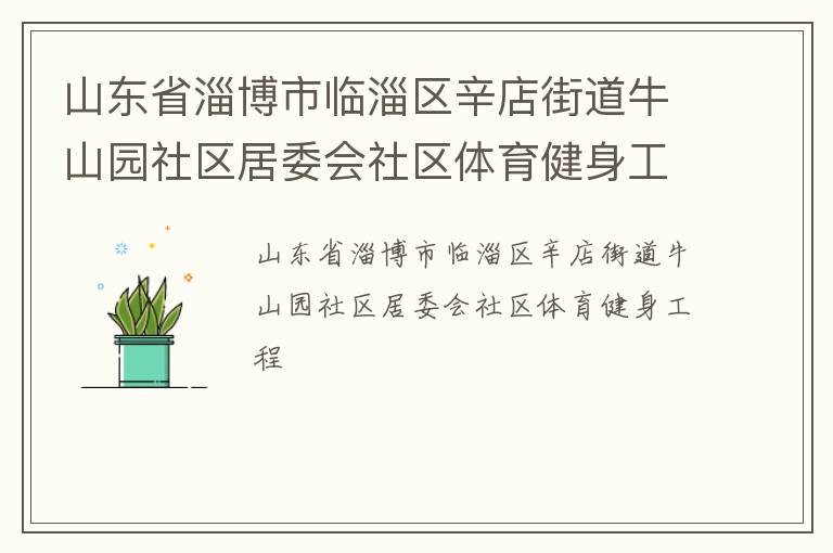 山東省淄博市臨淄區(qū)辛店街道牛山園社區(qū)居委會(huì)社區(qū)體育健身工程