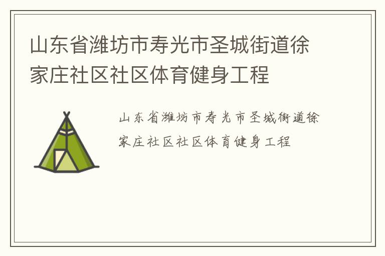 山東省濰坊市壽光市圣城街道徐家莊社區(qū)社區(qū)體育健身工程