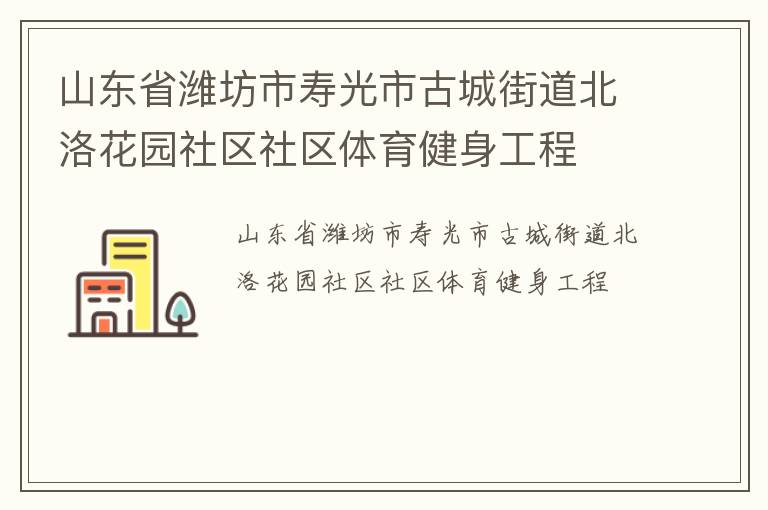 山東省濰坊市壽光市古城街道北洛花園社區(qū)社區(qū)體育健身工程