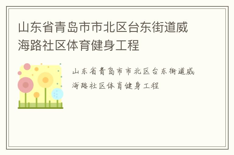 山東省青島市市北區(qū)臺東街道威海路社區(qū)體育健身工程
