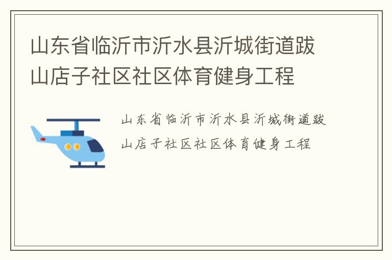 山東省臨沂市沂水縣沂城街道跋山店子社區(qū)社區(qū)體育健身工程