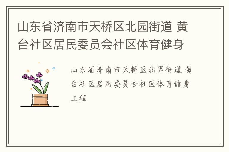 山東省濟(jì)南市天橋區(qū)北園街道 黃臺社區(qū)居民委員會社區(qū)體育健身工程