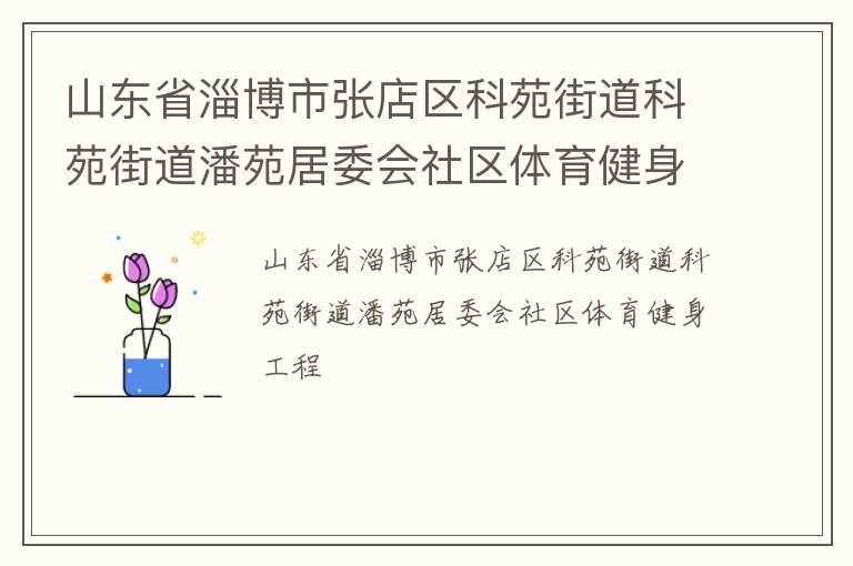 山東省淄博市張店區(qū)科苑街道科苑街道潘苑居委會(huì)社區(qū)體育健身工程